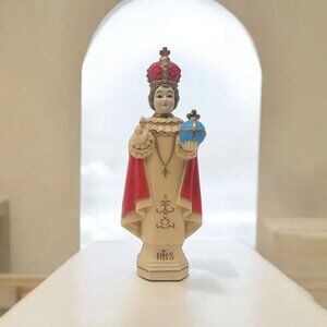 Vintage Decor Infant Prague Child Jesus Miniature Statue Religious Figure